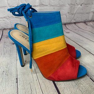 SHE&IN Open Toe Exposed Heel Ankle Boots